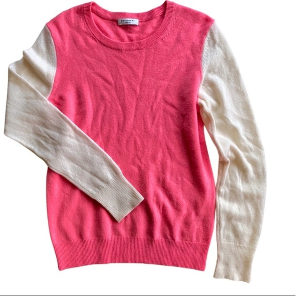 Equipment Shane Cashmere Colorblock Sweater Pink/Cream